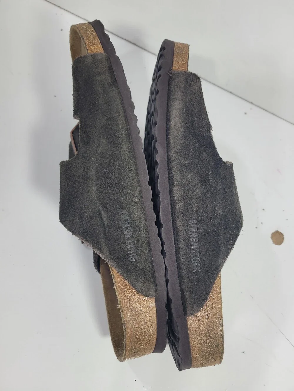 Birkenstock Arizona Suede Soft Footbed Black Gray EU 42 US Men 9 Women 11 Narrow